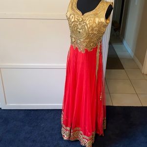 Imported handmade dress from Pakistan Gold/pink OBO